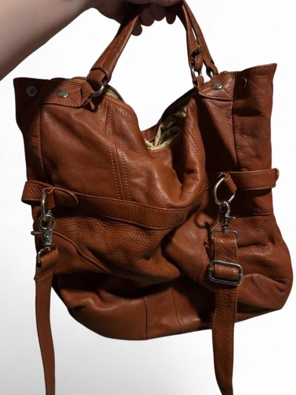 Chocolate Blu Brown leather handbag/ backpack#leather #handbag - Picture 6 of 6